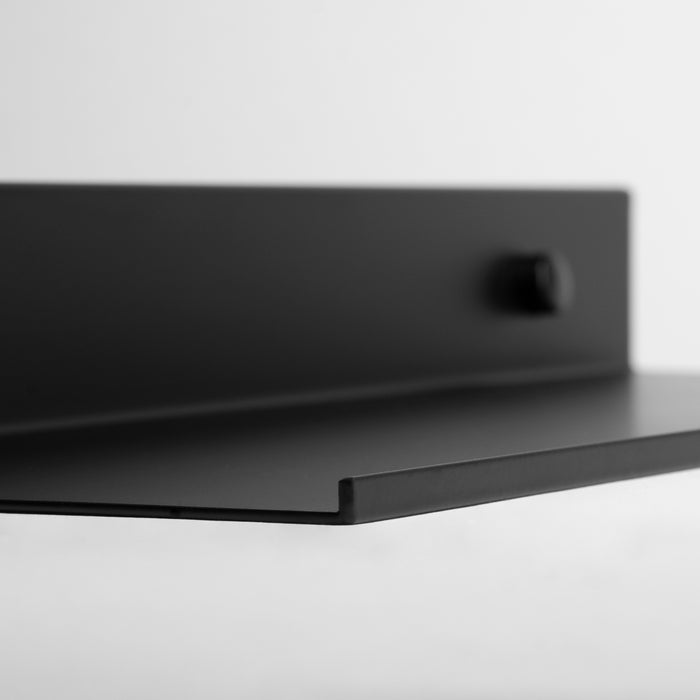 QUVIO Metalen muur plank - Zwart - 60 cm