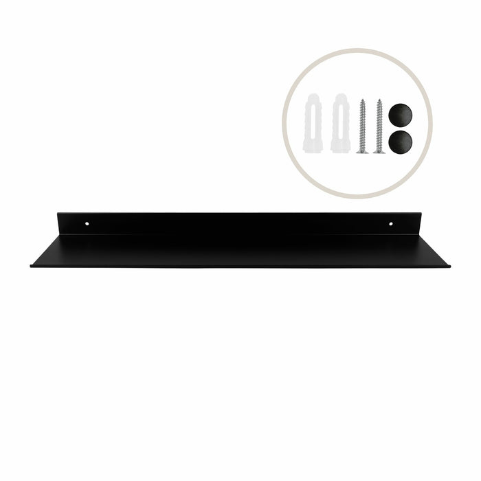 QUVIO Metalen muur plank - Zwart - 60 cm