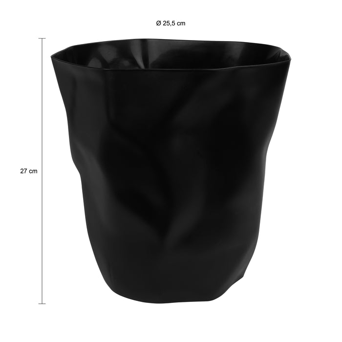 QUVIO Prullenbak gekreukt design - Zwart