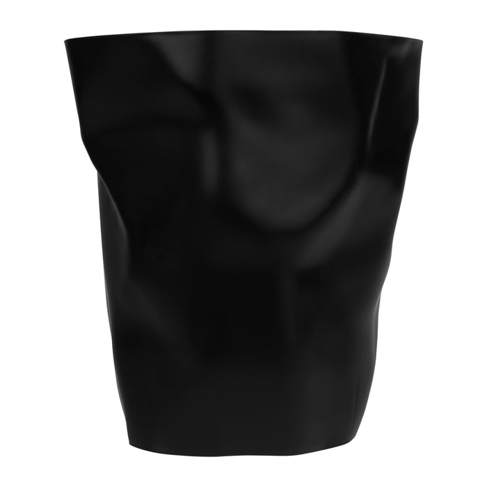 QUVIO Prullenbak gekreukt design - Zwart