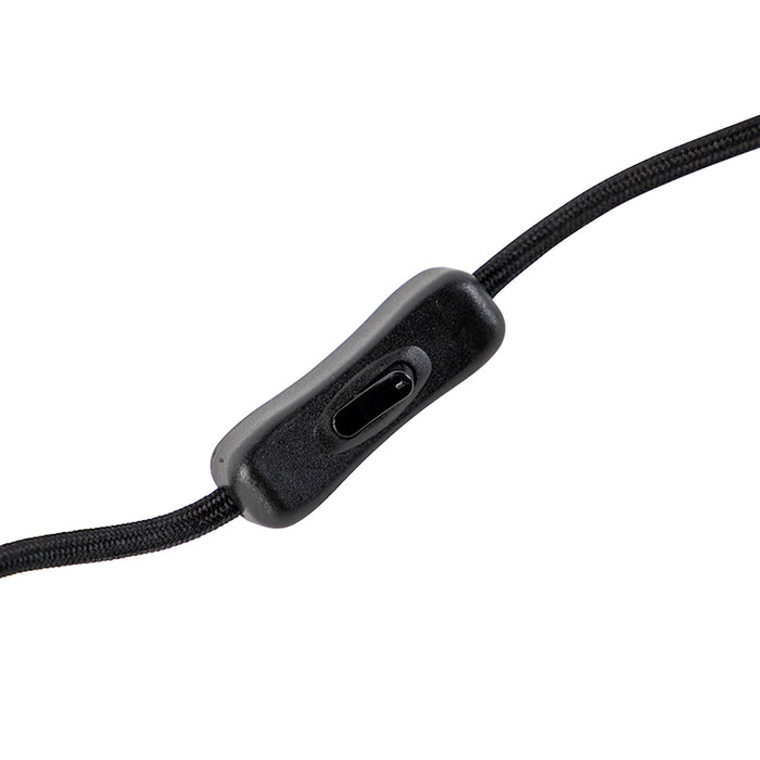 QAZQA Klassieke tafellamp zwart met granny kap roze 30 cm - Simplo