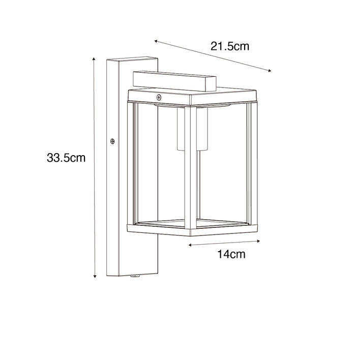 QAZQA Buiten wandlantaarn zwart met ribbel glas en schemersensor -