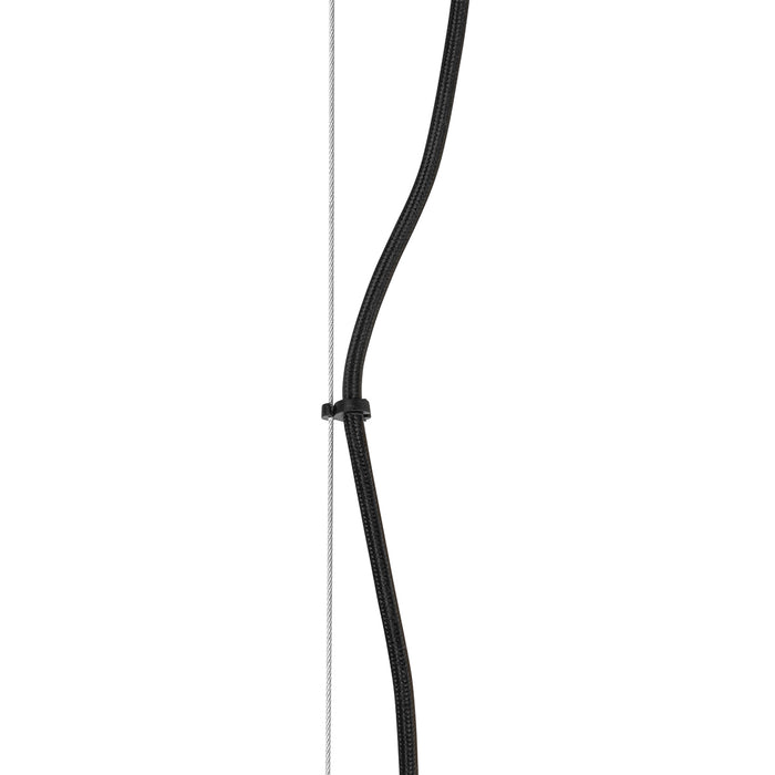 QAZQA Hanglamp zwart met opaal glas 8-lichts langwerpig - Uvas