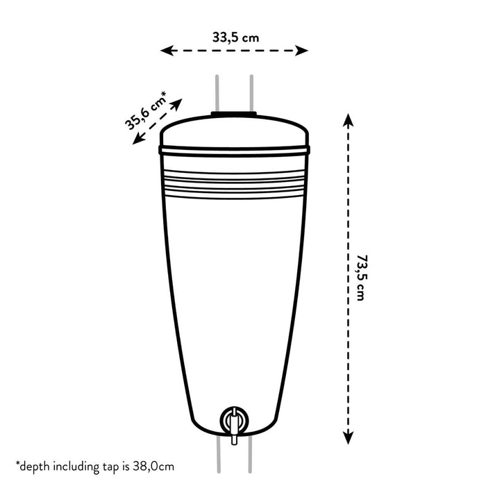 elho Green Basics Regenton 35 L - Zilver