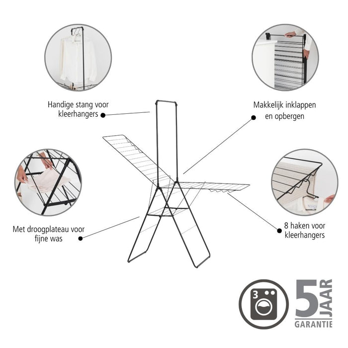 Brabantia HangOn Droogrek 25 Meter - Matt Black