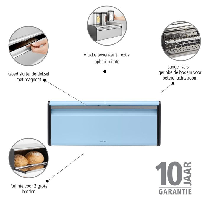 Brabantia Broodtrommel met klepdeksel - Dreamy Blue