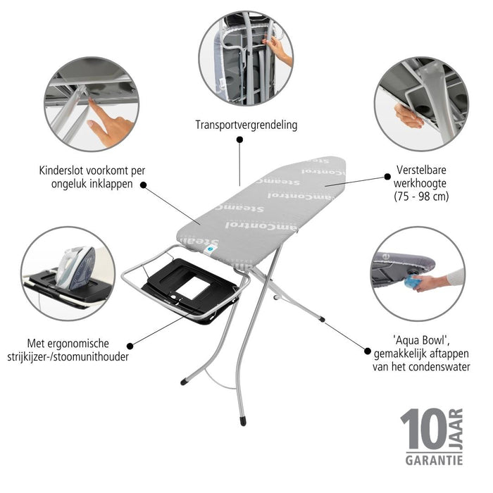 Brabantia Steam Control Strijkplank 124 x 45 cm