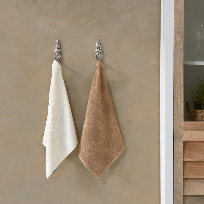 Riviera Maison Keukenhanddoeken 2 stuks, Coral Reef - Beige | Wit