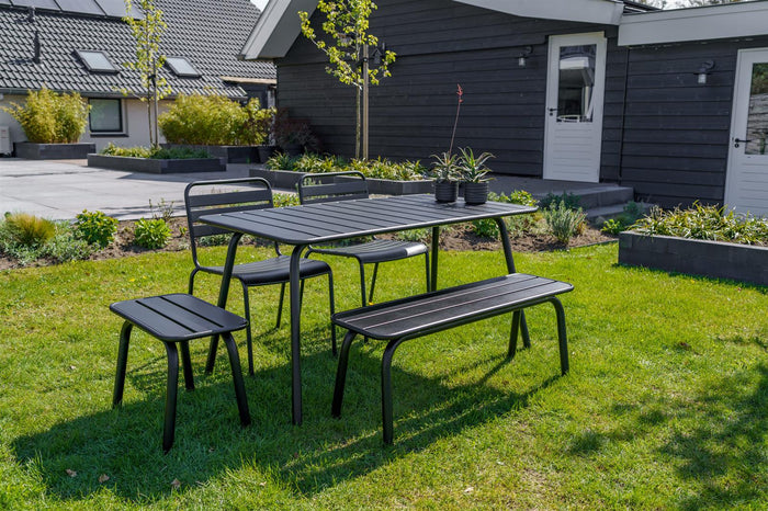 Metalen picknickset Max 150 cm zwart 3-delig