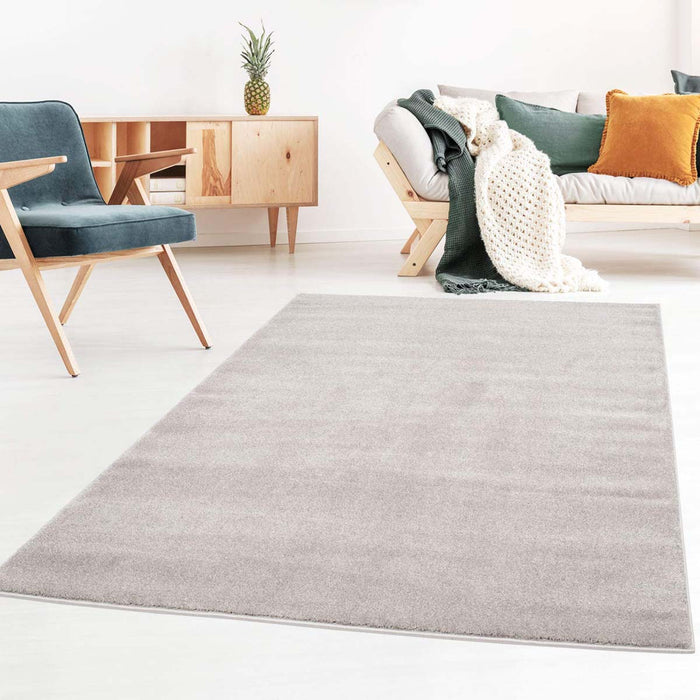 Tapeso Effen vloerkleed velours Gala - grijs - 200x290 cm