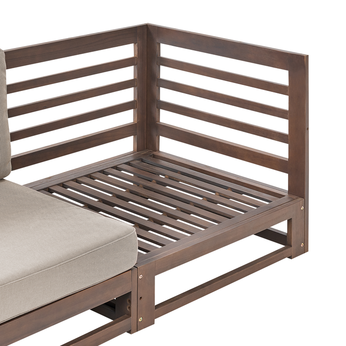 Beliani - TRANI - Tuinbank - Donkere houtkleur - Acaciahout