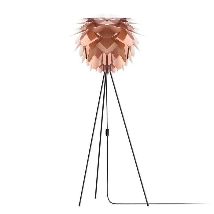 Umage Silvia Medium vloerlamp copper - met tripod zwart - Ø 50 cm