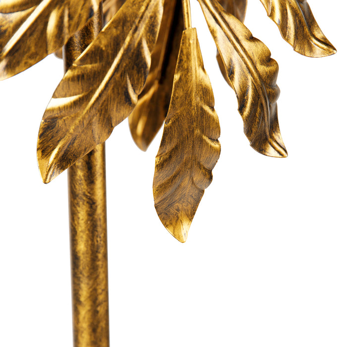 QAZQA Vintage vloerlamp antiek goud met kap groen - Linden