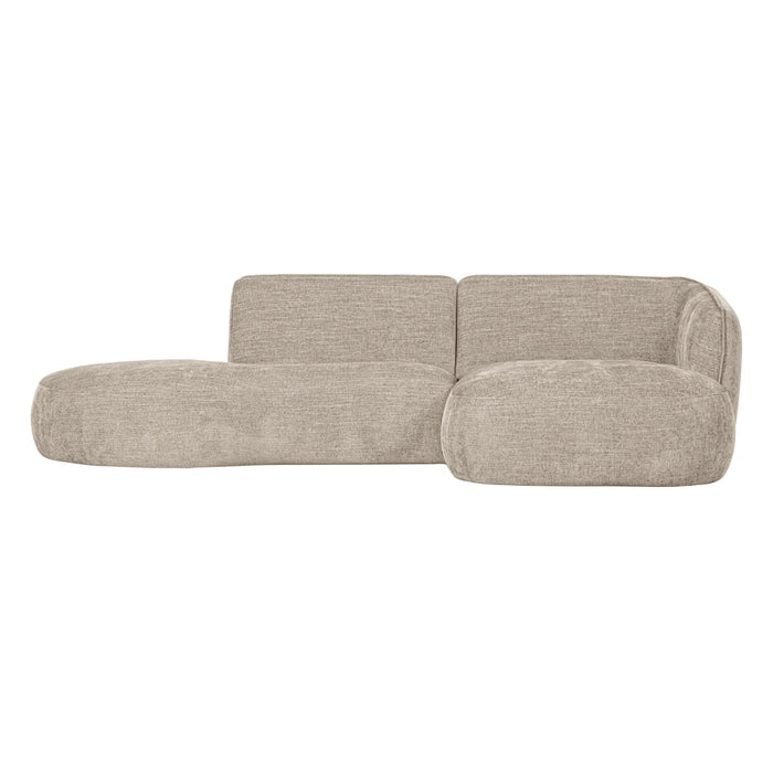 WOOOD Polly Chaise Longue - Polyester - Zand - 71x258x105|150