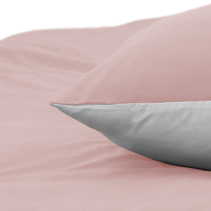 Dekbedovertrek My Luxe. percal katoen 240x200|220 - roze wit