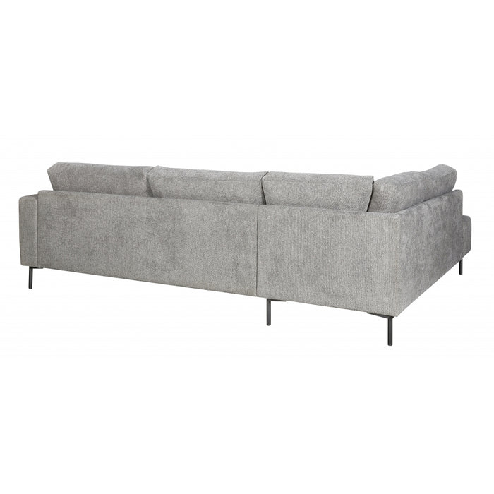 Hoekbank Deventer - Grijs - Textiel - 275x86x205cm (BxHxD)