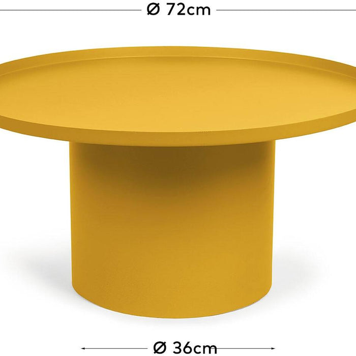 Kave Home - Fleksa ronde salontafel in mosterd metaal Ø 72 cm