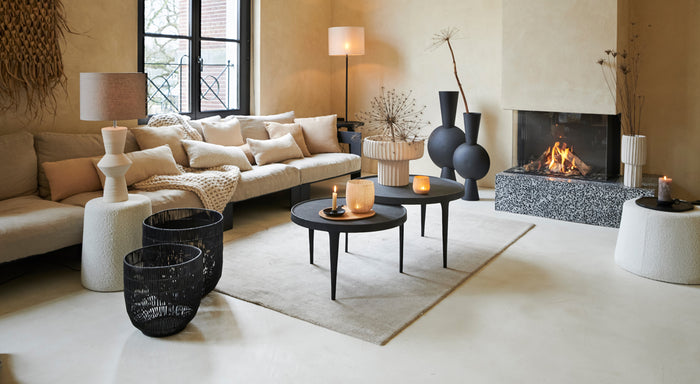 Light&living Salontafel S|2 Ø64x39+Ø75x44 cm TOBIAS zwart