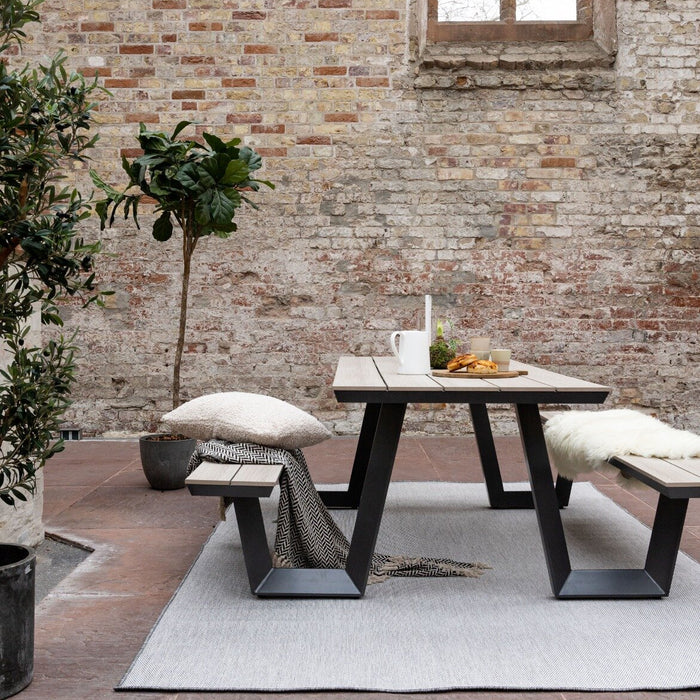 EVA Interior - Buitenkleed Mono - Grijs|Wit -200 x 290 cm - (L)