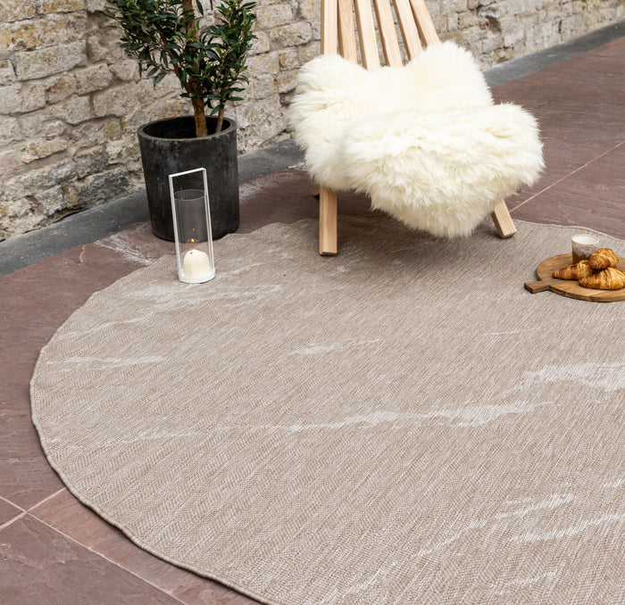 Eva Interior Buitenkleed Marble Naturel Rond 240cm