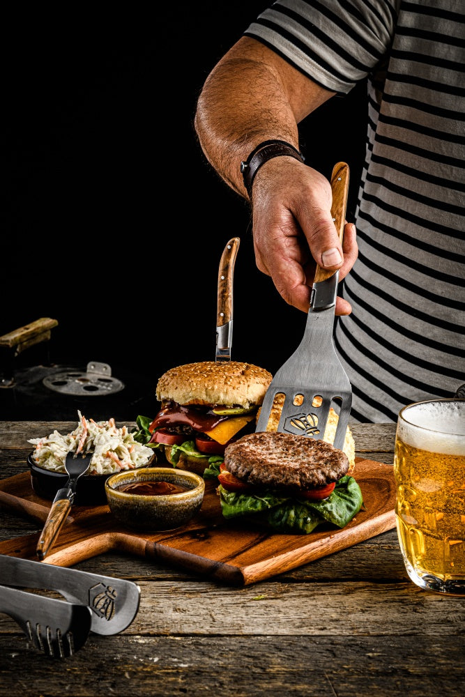 Laguiole Style de Vie Luxury Line BBQ Set - Olijfhout - 2-delige set