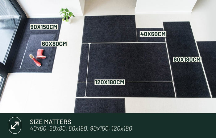 Studio M CLASSIC PRO Antislip Droogloopmat 60x80 cm - Zwart