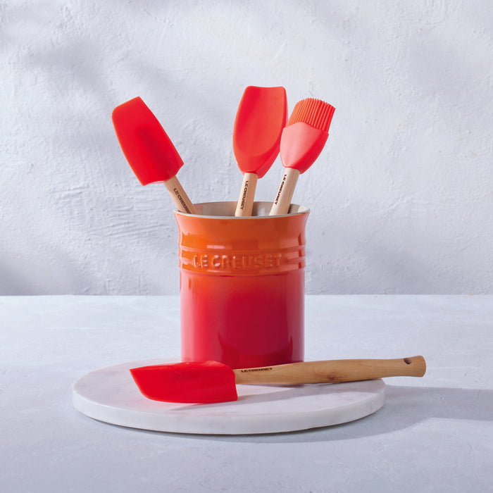 Le Creuset Pot met 4 Spatels - Oranjerood