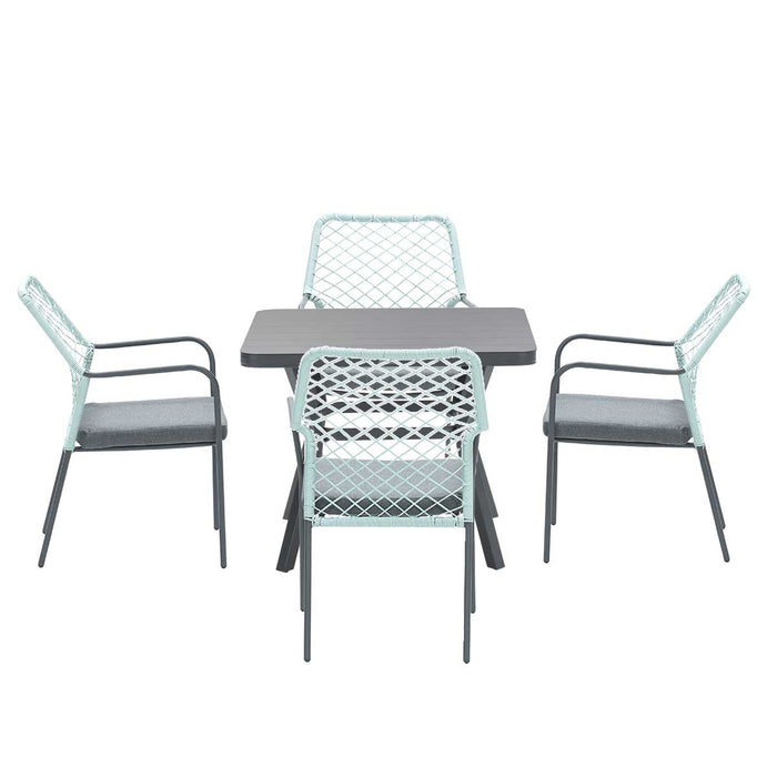 Garden Impressions Ross tuinset 5delig zacht groen -Mina tafel