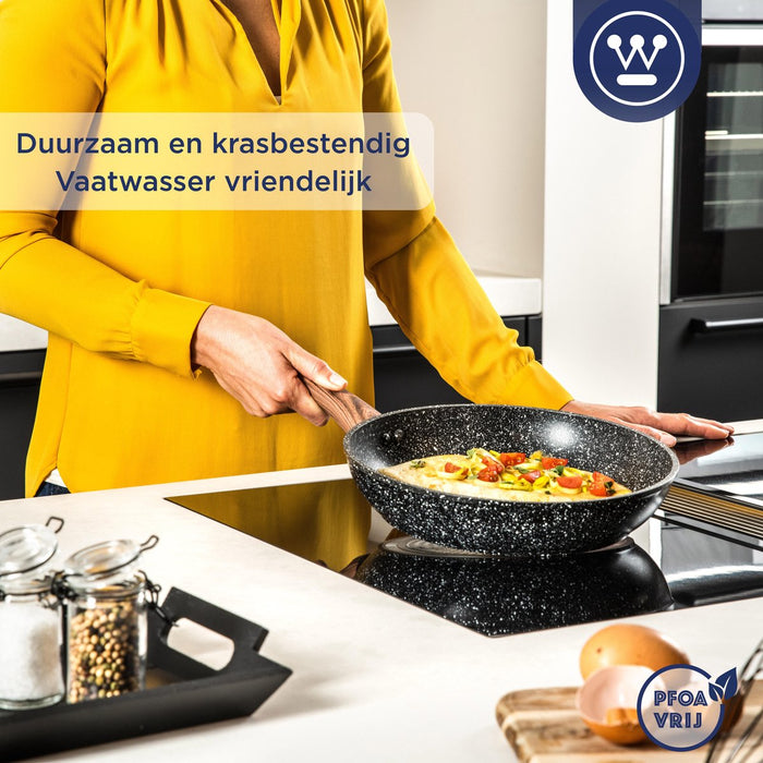 Westinghouse Pannenset – 2 Koekenpannen (28cm+30cm) + 1 Steelpan 18cm