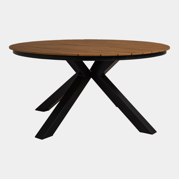 Lesli Living Arezzo tuintafel rond polywood teaklook 120 cm