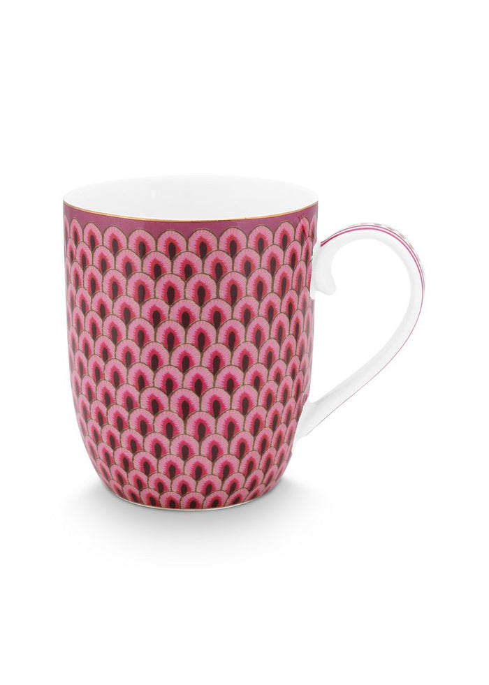 Pip Studio Koffiekoppen - Flower Festival Donker Roze - 145ml - 4 St.