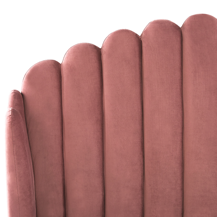 Beliani - AMBILLOU - Tweepersoonsbed - Roze - 140 x 200 cm - Fluweel