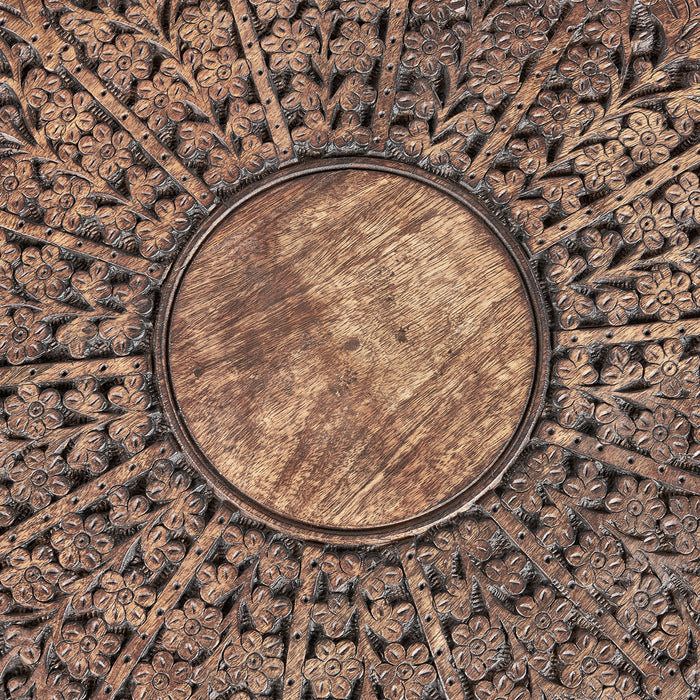 Beliani - KUMALI - Bijzettafel - Donkere houtkleur - Mangohout