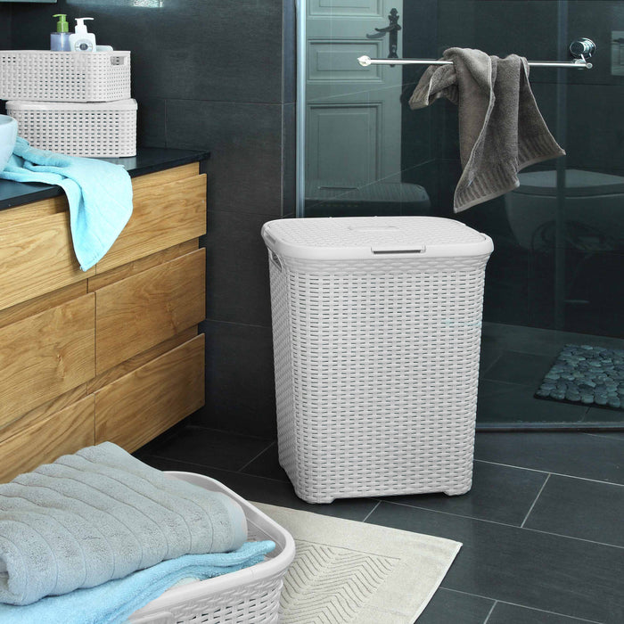 Curver Style Wasmand met Deksel - 60L - 2 stuks - Wit