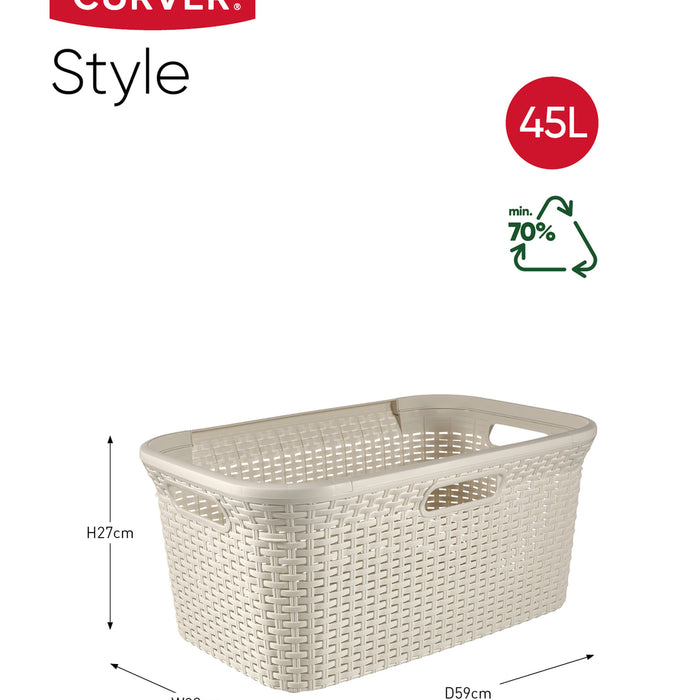 Curver Style Wasmand - 45L - 2 stuks - Wit