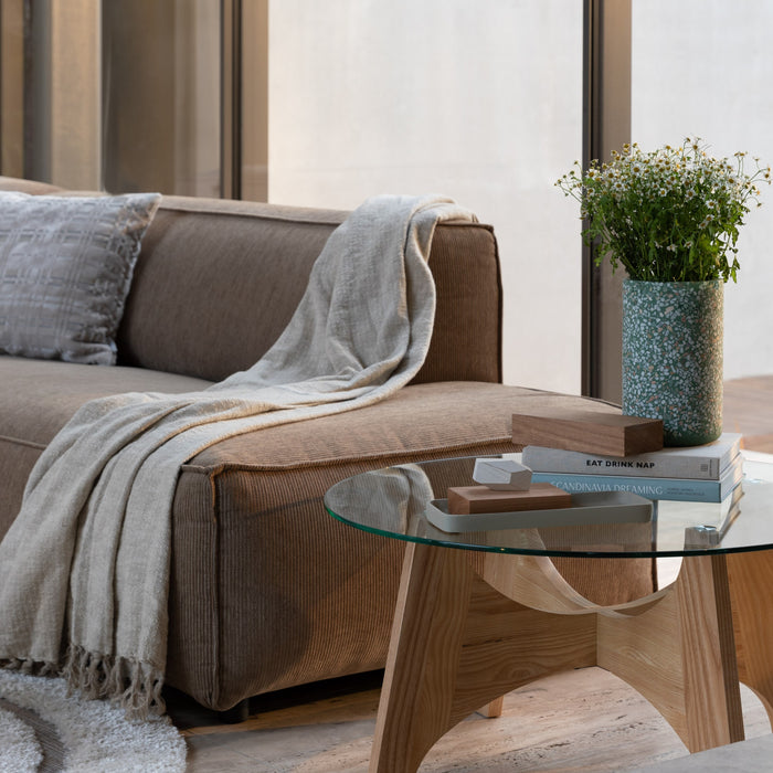 Zuiver Fat Freddy Rib Hoekbank Links - Caramel