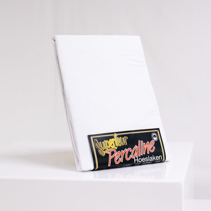 Superieur Wit Percaline Katoenen Hoeslaken 140x200cm