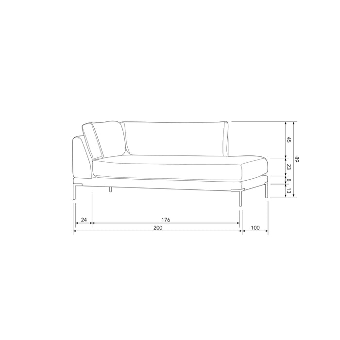 vtwonen Couple Lounge Element - Polyester - Zand - 89x100x200
