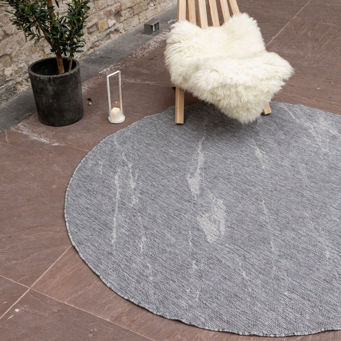 Eva Interior Buitenkleed Marble Grijs Rond 240cm
