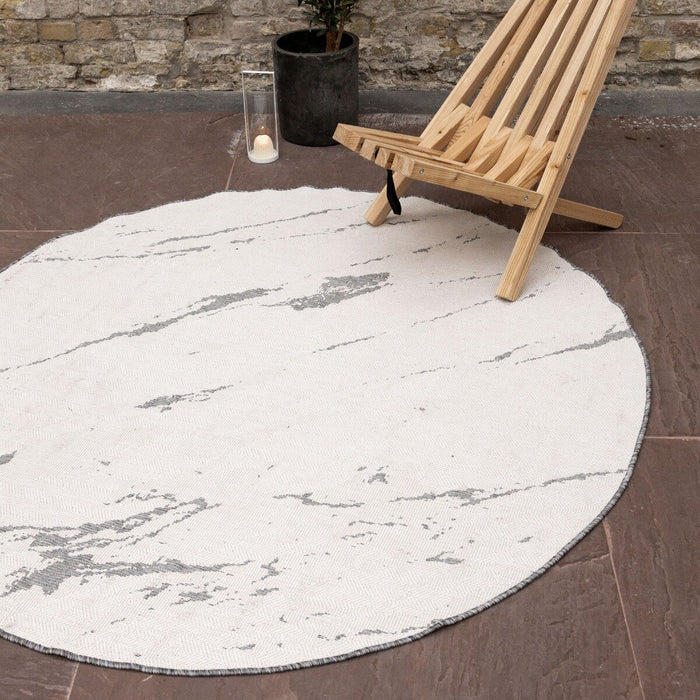 Eva Interior Buitenkleed Marble Grijs Rond 240cm