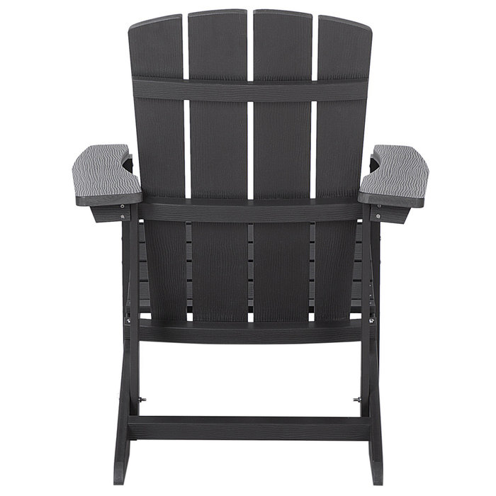 Beliani - ADIRONDACK - Tuinstoel met voetenbank - Grijs - Kunsthout