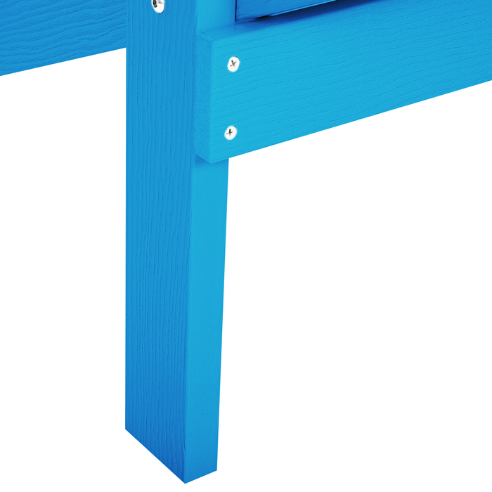 Beliani - ADIRONDACK - Tuinstoel met voetenbank - Blauw - Kunsthout