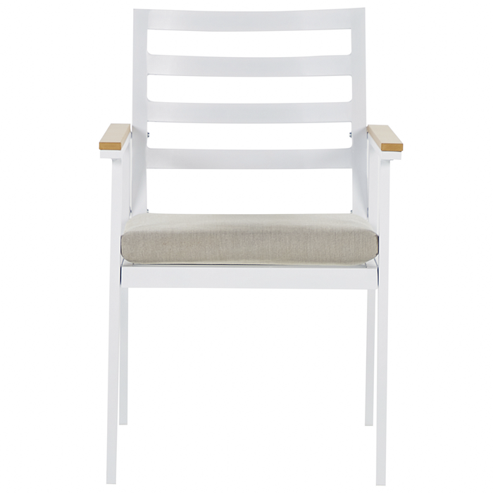 Beliani - CAVOLI - Tuinstoel set van 4 - Wit|Beige - Aluminium