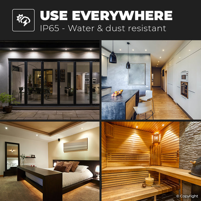 HOFTRONIC 6x - LED Inbouwspots Badkamer IP65 Zwart