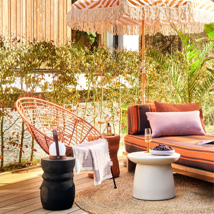 HKliving Earthenware Bijzettafel L - Cream