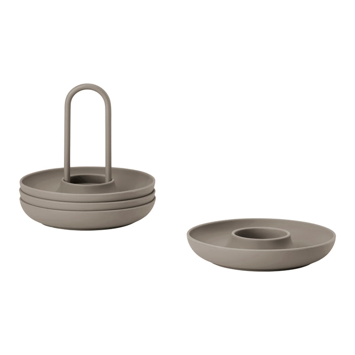 Zone Denmark Singles Eierdop met Houder 4 st. - Taupe