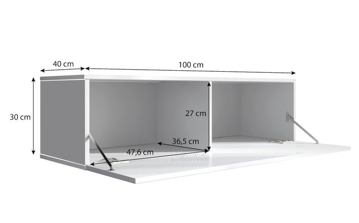 Meubella - TV-Meubel Flame - Mat Zwart - 100 cm