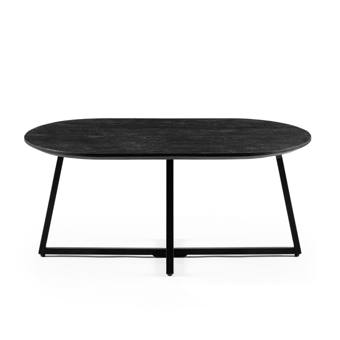 Furntastik Funchal Salontafel ovaal, 90x45 cm, zwart