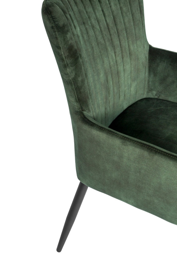 Furntastik Lomellina Eetkamerstoel, Vintage Velvet, groen