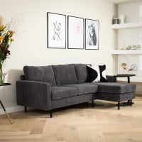 Furntastik Foggia 3 zits bank CL L+R, stof RIB, antraciet